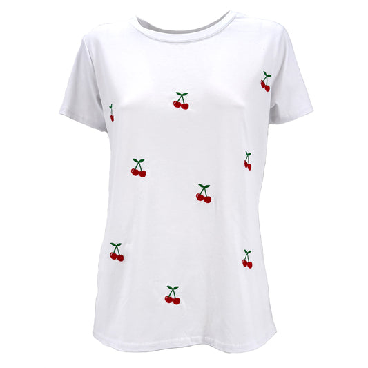 T-Shirt Mimì con ricamo "Ciliegie"